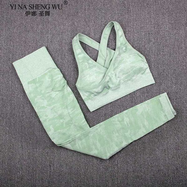 

exercise fitness clothing 2pcs camouflage camo yoga pants set sports wear for women gym pushup fitness clothing yoga leggings sport bra gym