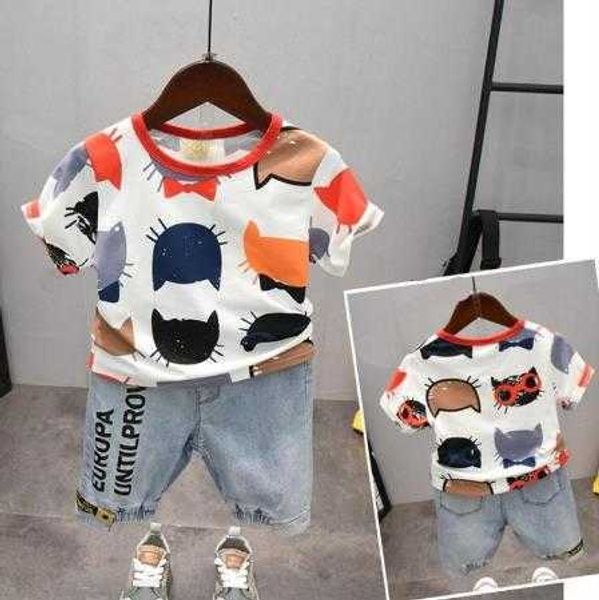 

clothing sets fashion kids short sleeve set y cartoon print shortsleeved tshirtshorts twopiece baby boy girl comfortable cotton suit, White