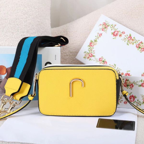

leather camera flap crossbody bag 20 vibrant spring colors 19cm women soho designer bags wtih canvas streak wide strap