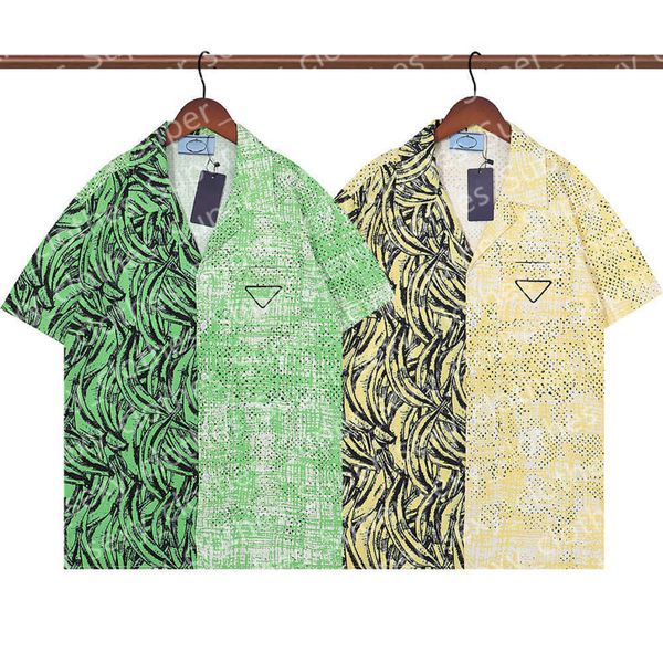 

fashion luxury mens designer shirts geometric print bowling shirt hawaii floral casual men slim fit short sleeve variety6cey, White;black