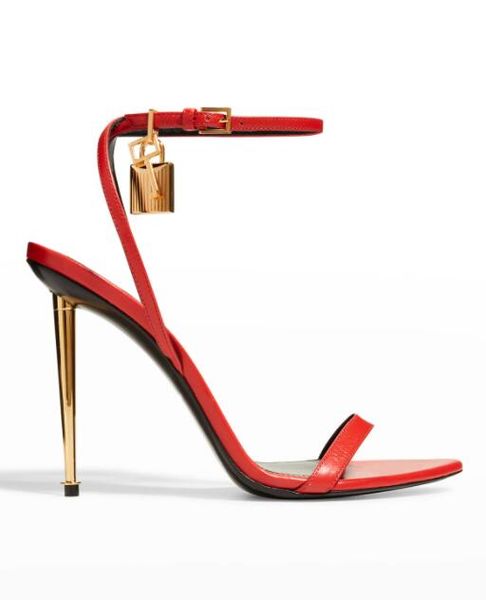 

Summer Woman Luxury Designer Sandal Shoes queen tom-sandal padlock sandals White high-heeled naked pumps Womens Red Sandalias shoe pointy toe, 3_color