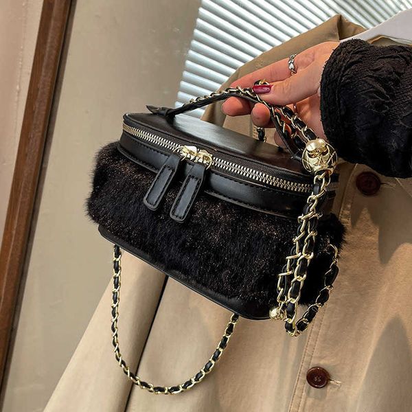

luxury plush stitching box crossbody bags women designer handbags and purses 2023 fashion brand shoulder female totes