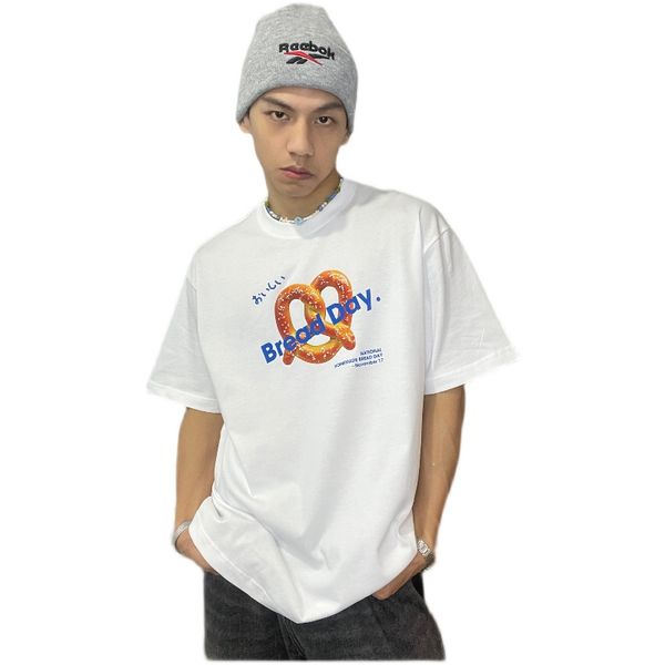 

men's plus tees print t-shirt hip hop men women quality white tee, Black;brown
