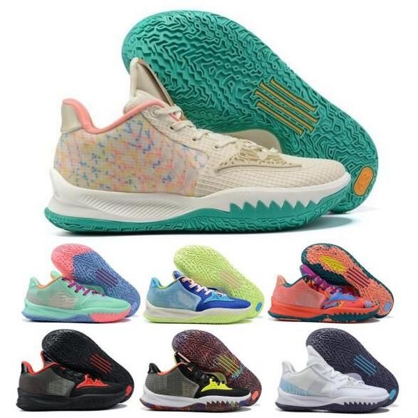 

kyrie 4 low man basketball shoes bright crimson aquatone keep sue fresh dynasty bred grey fog 2023 fashion men trainers sneakers