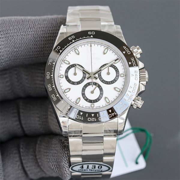 

clean factory v11 deluxe luxury watch mens watches sapphire chronograph watches eta 4130 ceramic bezel 116500 model 904l case stainless stee, Slivery;brown