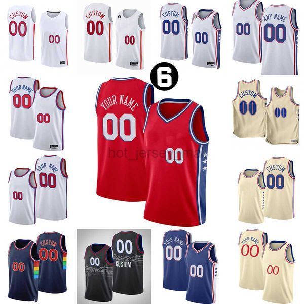 

custom 2023 new season printed basketball jerseys 12 tobias 1 james joel harris 21 embiid 8 de'anthony 17 p.j. melton tucker furkan geo, Black;red