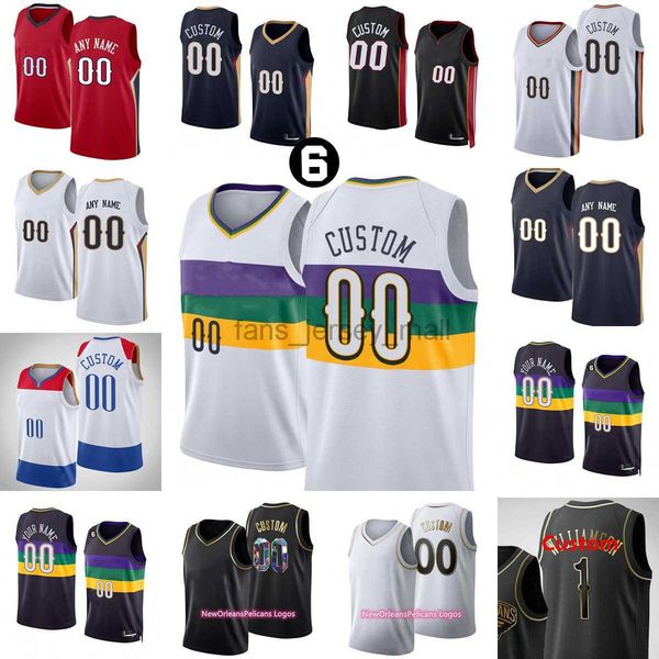 

custom printed 2022-23 new basketball jerseys mccollum ingram valanciunas nance richardson williamson hayes temple lewis murphy hernangomez, Black;red