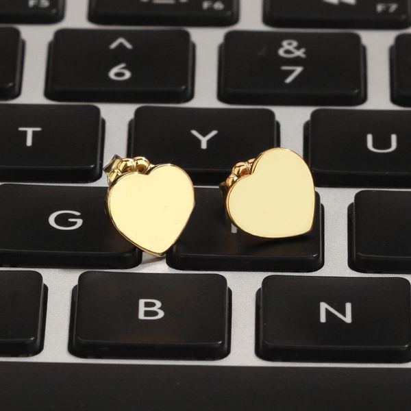 

high end fashion jewelry classic earrings heart shaped earrings design earrings titanium steel gold plated crafts never fade christmas gifts, Golden