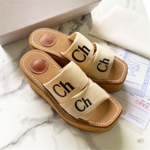 

slippers paris coe woody espadrille wedge mule platform sandals beach slides beige white black pink copper designer sandal summer slipper wo
