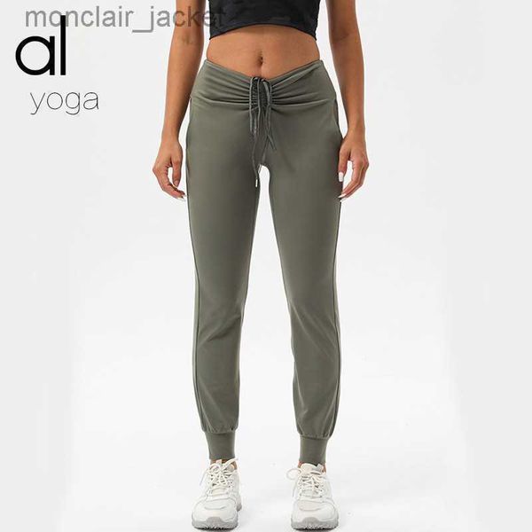 

designer alos yoga slim fitness women's loose leggings running casual quick dry harun thin, Black;white
