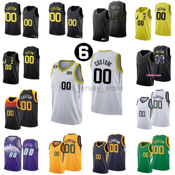 

custom printed 2022-23 new basketball jerseys westbrook markkanen olynyk clarkson horton-tucker gay sexton azubuike toscano-anderson kessler, Black;red