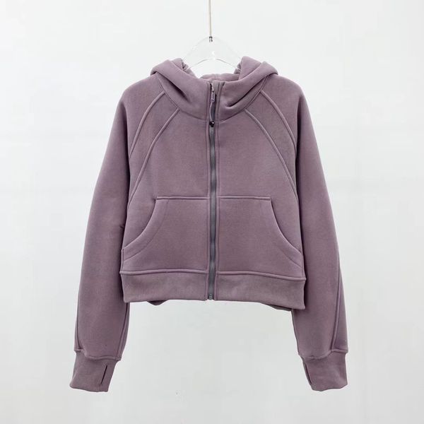 

yoga hoodie coat female sports fitness casual short hooded zipper coat20023, Gray