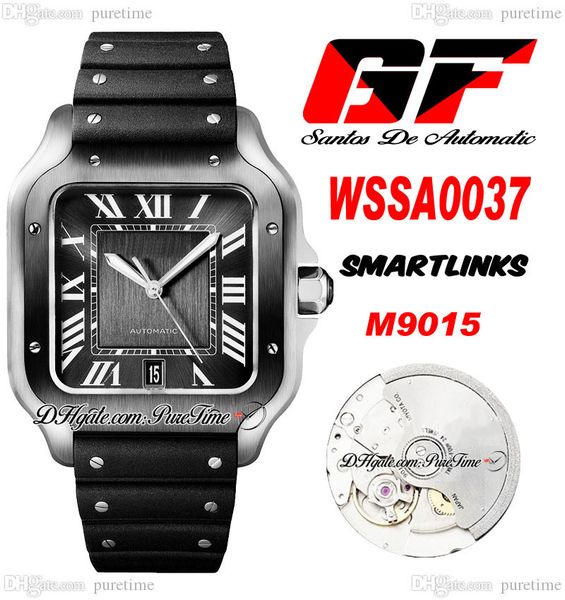 

gf v2 wssa003 miyota 9015 automatic mens watch two tone steel case gray dial white roman markers black rubber super edition puretime 05d4, Slivery;brown