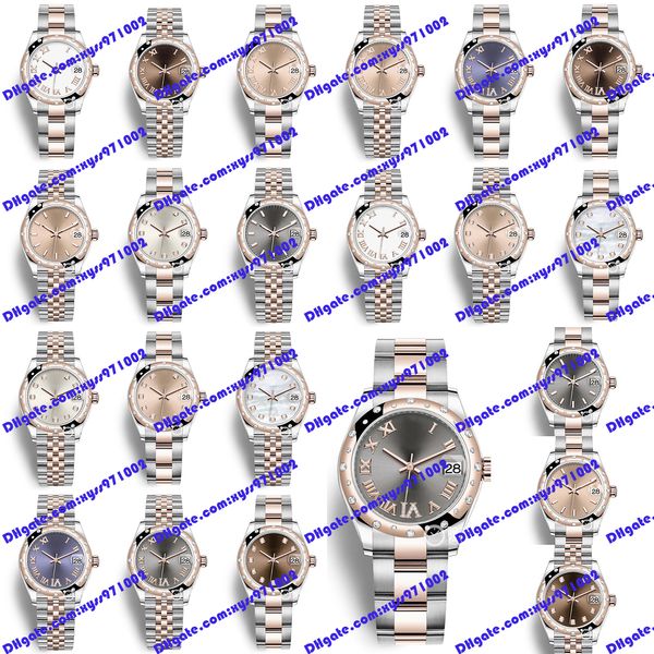 

20 model watch 2813 sports automatic pink watch 278341rbr 31mm brown roman dial diamond watch rose gold stainless steel strap sapphire glass, Slivery;brown