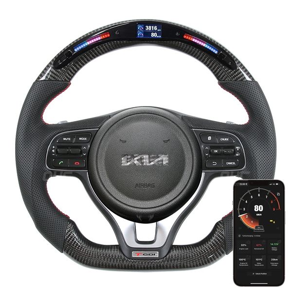 

race display led steering wheels compatible for hyundai kx5 car accessories carbon fiber wheel