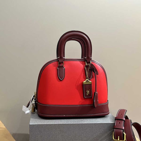

the totes bags leather luxurys handbag designer tote bags women vintage color matching shell bag elegant work bag purses 230213