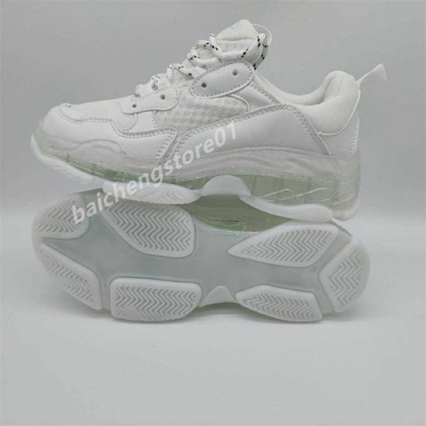 

2022 triple s womens mens designer shoes platform casual sneakers crystal bottoms vintage paris 17fw triples flat clear sole loafers luxury