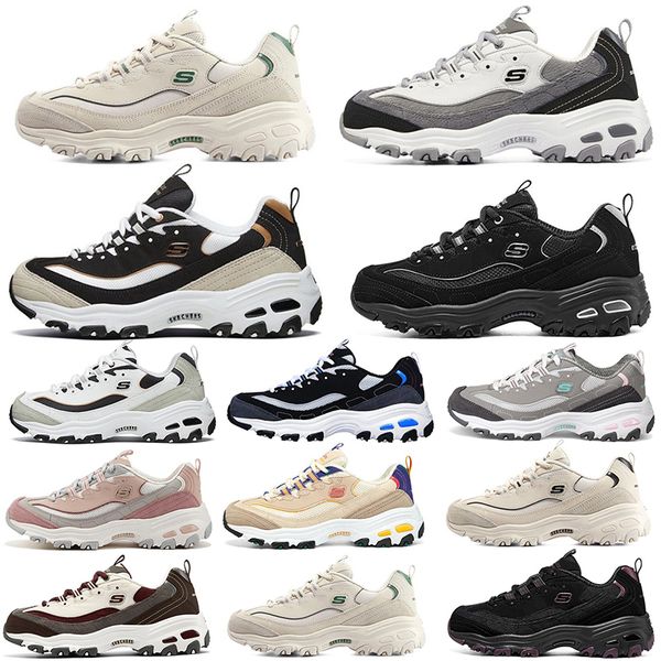 

skechers women's shoe 2023 new embroidery sneaker d'lites 1.0 breathable heightened casual daddy shoe panda shoes