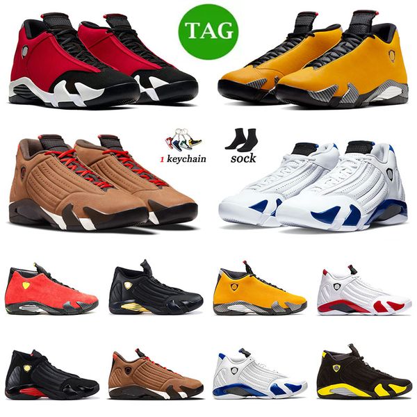 

fashion jumpman 14 winterized basketball shoes men j14 14s 40-47 hyper royal thunder defining moments reverse ferrar yellow candy cane train