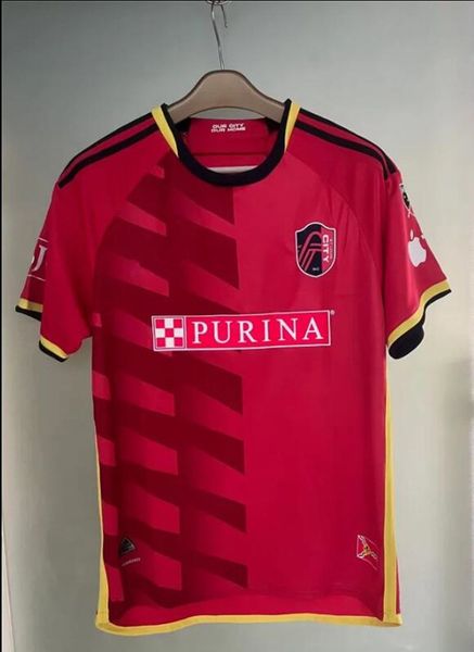 

2023 st.  ouis city soccer jerseys st louis''red' sc nilsson atlanta inter miami united bale football shirt beckham higuain, Black;yellow