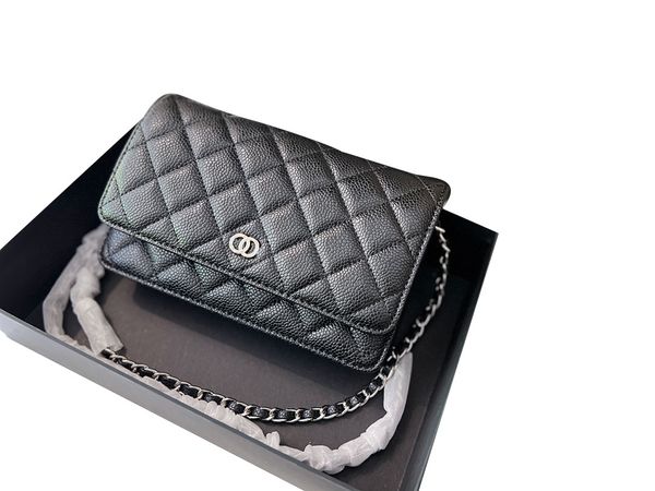 

2022 fashion shoulder bag c women's designer bag handbag purse messenger bag black silver grey chain trend matching