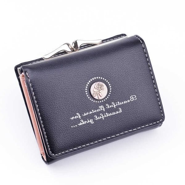 

vintage women wallet lady retro flower small wallet hasp printing floral clutch bag buckle purse female card holder coin
