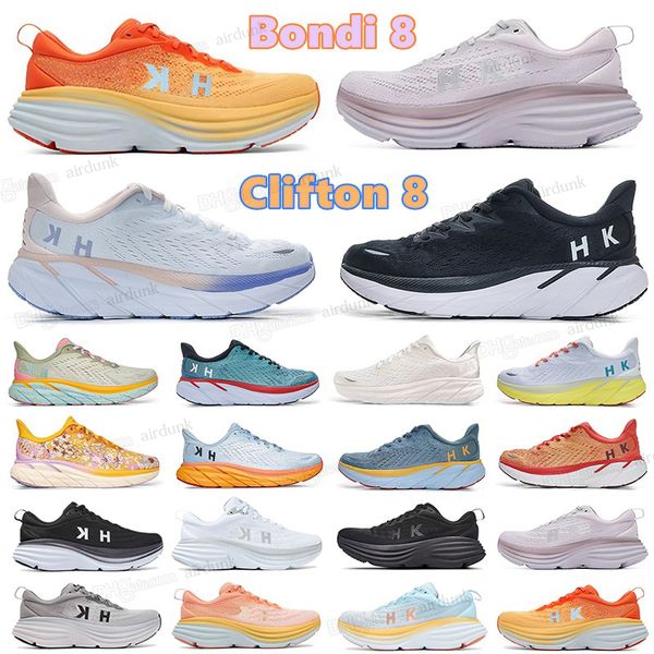 

hoka shoes one bondi 8 clifton athletic runner sneakers hokas carbon x 2 shadow black white women mens trainers lightweight shock absorption