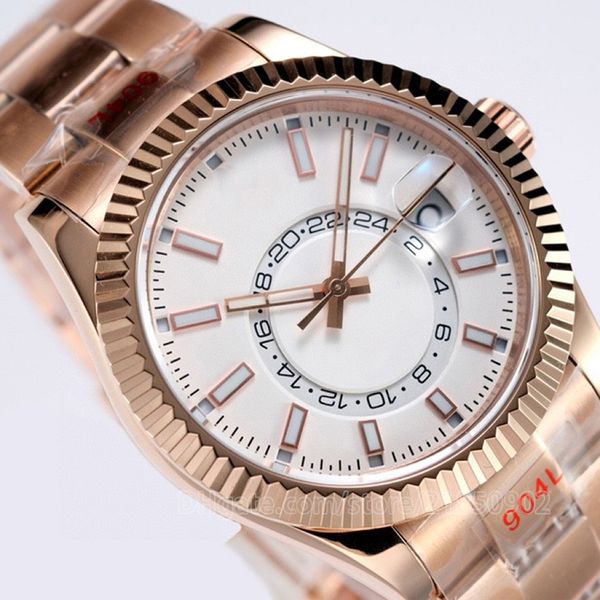 

mens watch man gold watches skydweller 24h move women watchs men wristwatch 42mm rubber band black face waterproof sapphire date just fashio, Slivery;brown