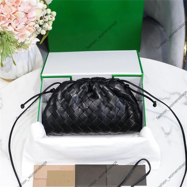 

7a designer bag luxury pouch woman handbags woven weave genuine leather nappa mini black shoulder tote clutch evening bags fashion womens pu