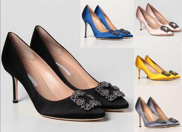 

designer classic every women shoes sandals hangisi satin jewel buckle pumps mules wedding flower strass diamond luxurious evening flat elega, Black