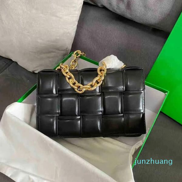 

pillow leather bag small fashion thick chain design woven designer female messenger bags