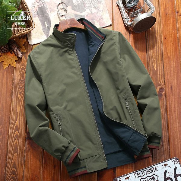 

mens jackets windbreaker doublesided wear men baseball pilot bomber stand collar jacket hip hop streetwear coat solid color 230213, Black;brown