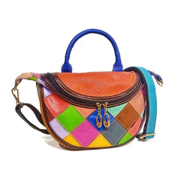 

2022 contrast stitching fashion new half moon chest bag luxury single shoulder dumpling messenger saddle women's