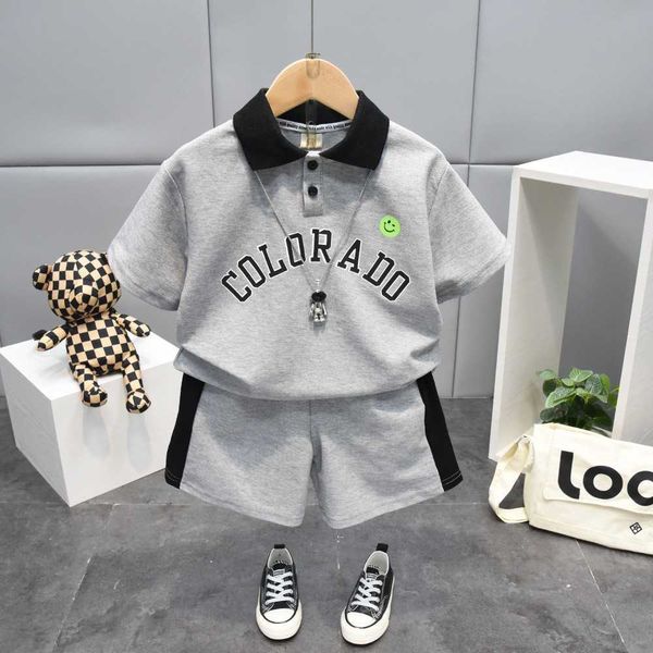 

kids sets y new boys outfits girls clothes children's clothing suits cotton lapel polo shirts pants suit pcs, White