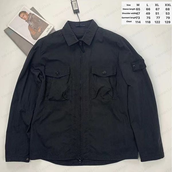 

europe mens jacket retro classic street jackets men nylon fabric arm letter embroidery oem double pocket design waterproof overshirt j257, Black;brown