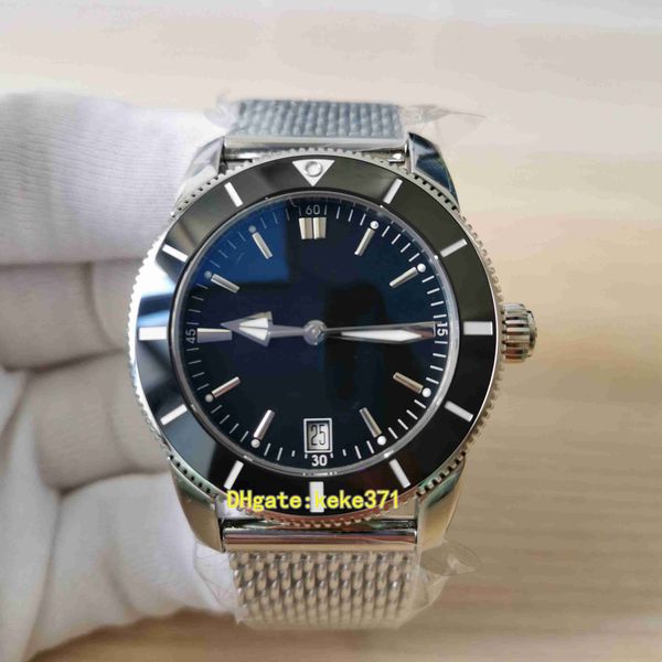 

perfect quality bls v2 men watches ab2010121b1a1 42mm black dial stainless ceramic back transparent automatic mechanical mens watch wristwat, Slivery;brown