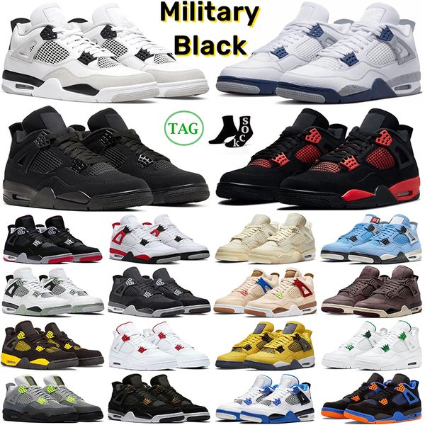 

jumpman 4 4s mens air jorden basketball shoes military black cat canvas red thunder midnight navy seafoam university blue sail men women tra