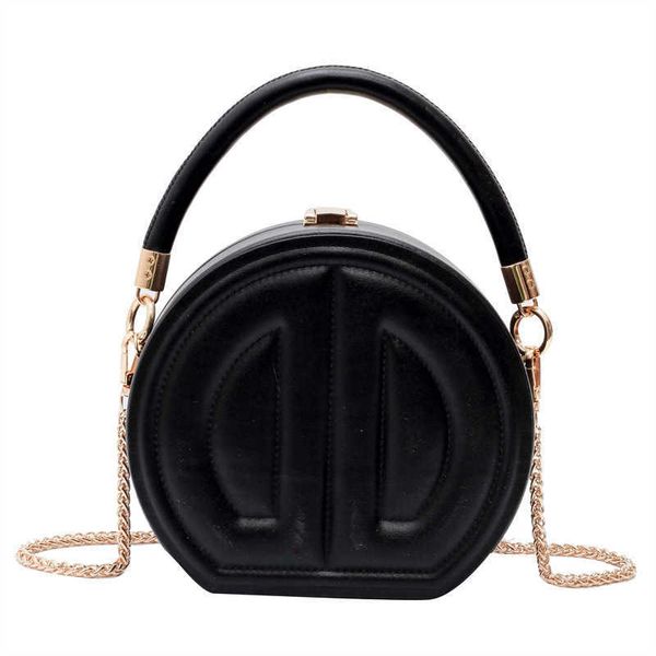 

round new portable box bag korean unique design handbag wild crossbody shoulder slung small messenger for women