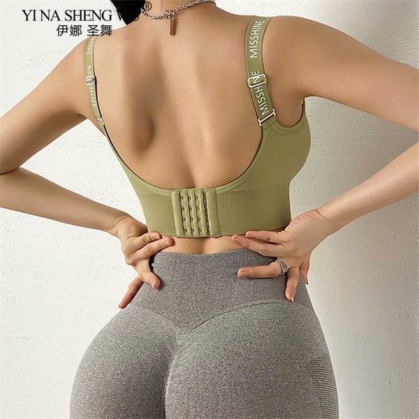

exercise fitness clothing sports bra letter yoga crop women push up underwear shockproof fitness vest girls gym jogging shirt sport sportswe