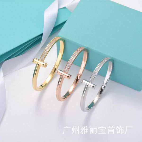 

factory designer bangle t brand designers knot bangle double bracelets diamond bangles bracelet high version wide two row diamond bracelet f, Black