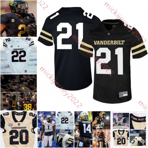 

american college football wear custom stitched vanderbilt commodores jersey mike wright drew dickey walter taylor hayden moses malik langham, Black
