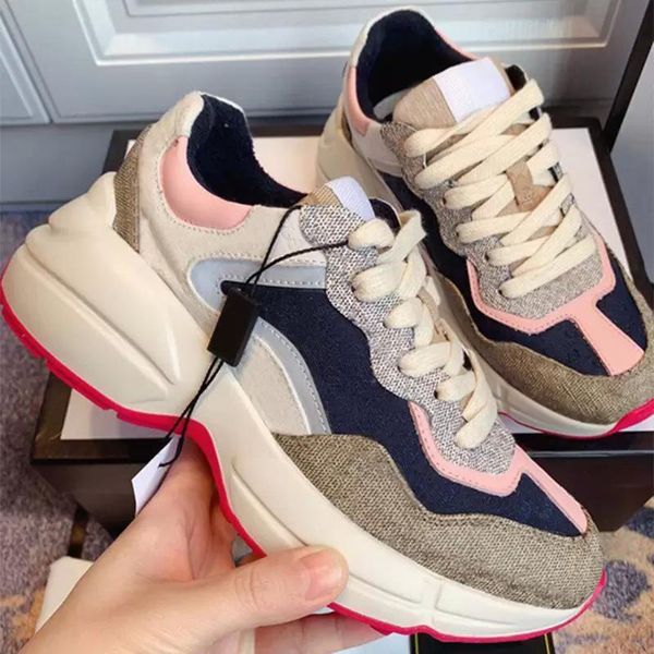 

with box designer sneakers ggity shoes 2022 new rhyton designer sneaker casual shoes 620185 99wf0 4371 vintage couple shoes bz, Black