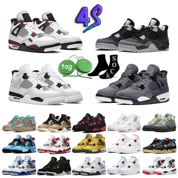 

violet ore 4 4s mens womens basketball shoes jumpman 4 airness 4s midnight navy cactus jack iv retro black cat pink