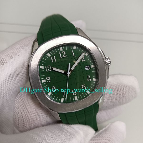 

3 style watches for men's green dial stainless steel classic 5168 transparent back rubber strap u1f mechanical mens automatic cal.324 m, Slivery;black