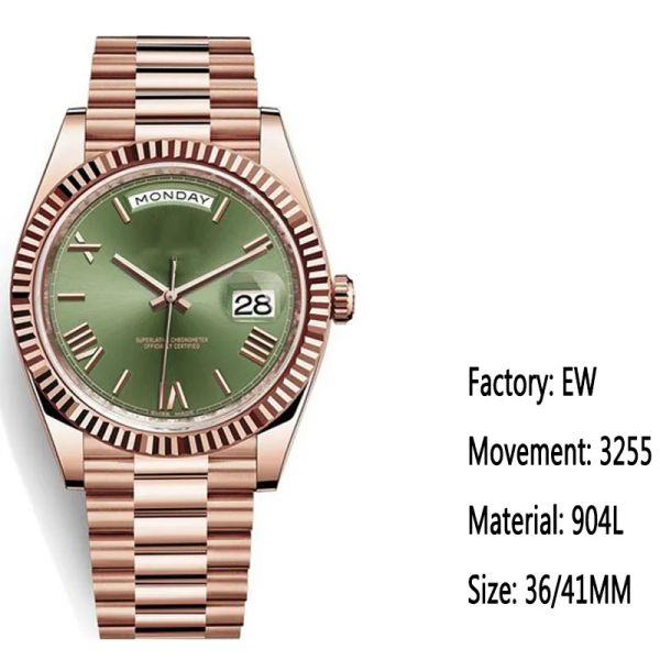 

the ew factory produces the watch new v2 upgraded with a 3255 automatic mechanical movement 40mm one card  sapphire glass 904 stainl, Slivery;golden