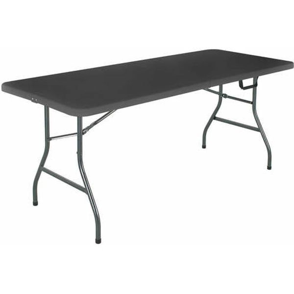 

cosco 6 foot centerfold folding table black