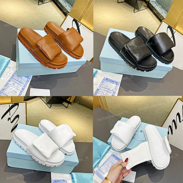 

soft mules designer women slippers genuine leather slipper non-slip rubber platform sandals ladies hook and loop fasteners sandal summer bea, Black