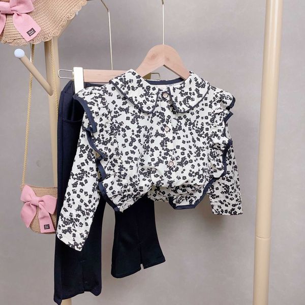

clothing lzh spring new baby girls cute long sleeve suit girls' fashion floral shirtpants pcs sets kids clothes years, White