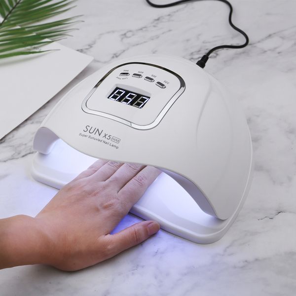 

nail dryers sun x5 max uv led lamp dryer with auto sensor lcd display 45leds s for manicure gel art tools 230214