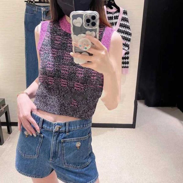 

women's tanks & camis designer high-end women's 22 color diamond hardware button blue double pocket small straight jeans 6ox8, White